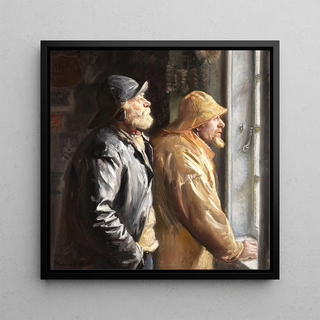 À la pêcheur près de la fenêtre du magasin - Michael Ancher