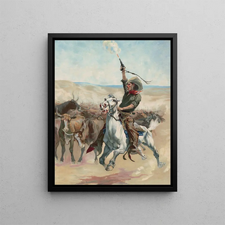 A W Elson - Heading a stampede.webp