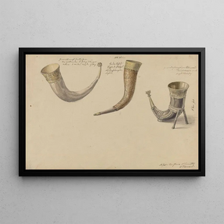 Adolph Tidemand - Tre gamle norske drikkehorn.webp