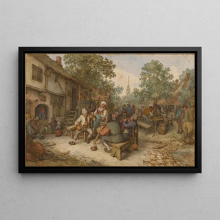Adriaen van Ostade - Peasant Festival on a Town Street.webp