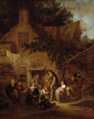 Adriaen van Ostade - The OrganGrinder Outside a Cottage.webp