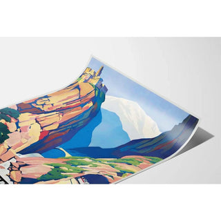 Affiche Côte d’Azur et ses montagnes Vintage