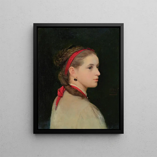 Albert Anker - Girl With Red Hair Ribbon.webp