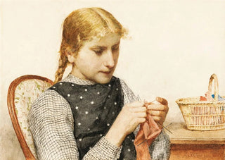 Albert Anker - Strickendes Mdchen.webp