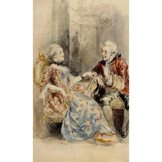 Albert Edelfelt - Couple Having a Conversation Rococo Attire.webp