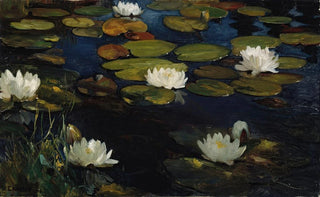 Albert Edelfelt - Water Lilies Study for the Youth and a Mermaid.webp