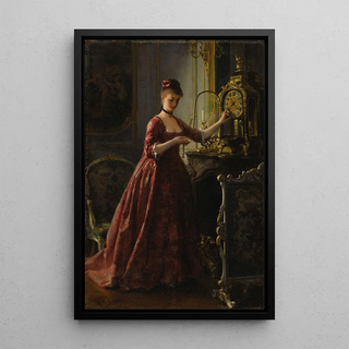 Alfred Stevens - Winding The Mantle Clock.webp