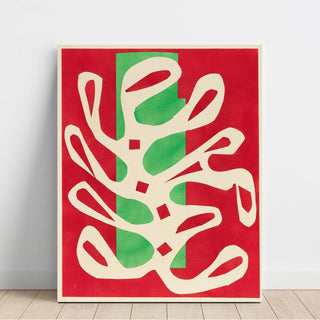 Algue Blanche sur Fond Rouge et Vert - Henri Matisse | Reproduction Tableau Décoration murale affiche copie