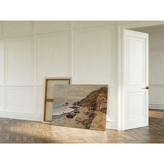 Ambiance de soirée avec des pêcheurs sur la côte - Alfred Zoff | Reproduction Tableau Décoration murale affiche copie