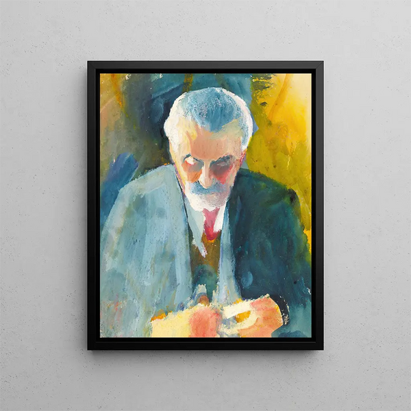 Studie eines Porträts von Bernhard Koehler - August Macke — gerahmtes Bild an der Wand