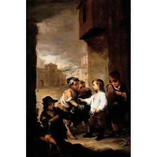 Bartolom Estebn Murillo - St Thomas of Villanueva dividing his clothes among beggar boys.webp