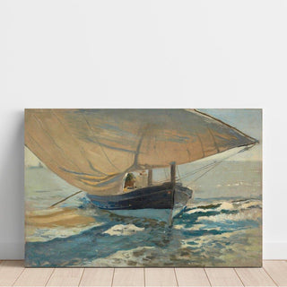 Bateaux de pêche sur la plage, Valence - Joaquín Sorolla | Reproduction Tableau Décoration murale affiche copie