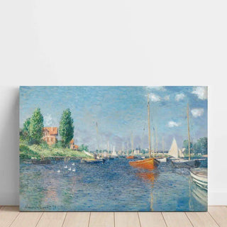 Bateaux rouges, Argenteuil de Claude Monet | Reproduction Tableau Décoration murale affiche copie
