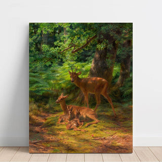 Biches et cerf au repos - Rosa Bonheur | Reproduction Tableau Décoration murale affiche copie