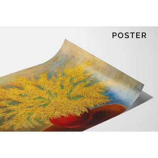 Bouquet de Mimosas au Pot Rouge - Moïse Kisling | Reproduction Tableau Décoration murale affiche copie