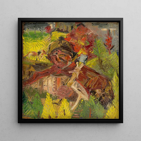 Holzfäller - Arnold Peter Weisz-Kubnan — gerahmtes Bild an der Wand