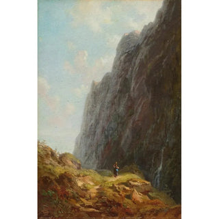 Carl Spitzweg - Mountain And Milkmaid Along A Winding Stone Path.webp