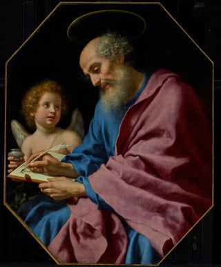 Carlo Dolci - Saint Matthew Writing His Gospel.webp