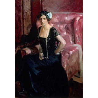 Clotilde en robe du soir - Joaquín Sorolla | Reproduction Tableau Décoration murale affiche copie