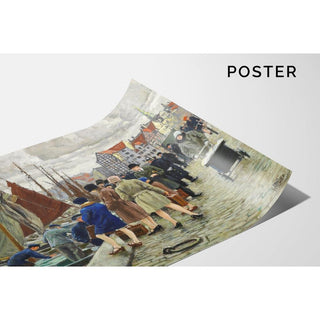 Dames élégantes avec chapeaux cloche achetant du poisson - Paul Fischer | Reproduction Tableau Décoration murale affiche copie