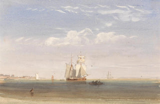 David Cox Jnr - A Merchantman Becalmed Offshore.webp
