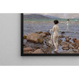 Deux baigneuses sur une plage rocheuse - Paul Fischer | Reproduction Tableau Décoration murale affiche copie