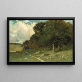 Edward Mitchell Bannister - Untitled man on path with trees in background.webp