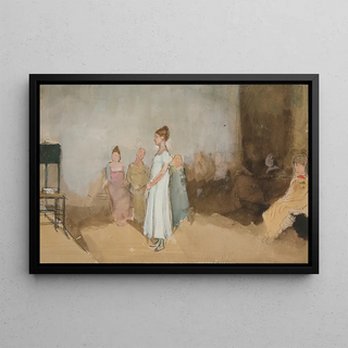 Edwin Austin Abbey - Sketch of a woman in an interior.webp