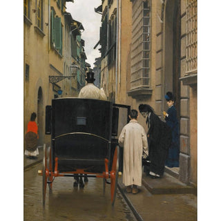 Embarquement dans la calèche, Rome - Raffaello Sorbi | Reproduction Tableau Décoration murale affiche copie