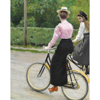 En balade à vélo un jour d'été - Paul Fischer | Reproduction Tableau Décoration murale affiche copie