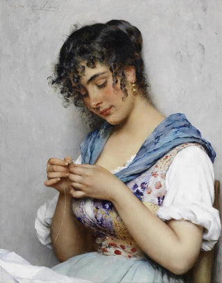 Eugen von Blaas - The Italian seamstress.webp