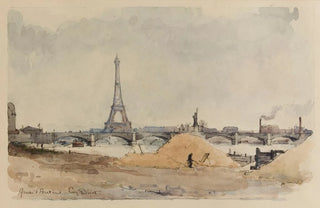 Eugne Bjot - Vue du quai dAuteuil et du pont de Grenelle.webp
