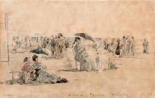 Eugne Boudin - Crinolines sur la plage Trouville.webp