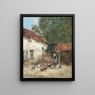 Eugne Boudin - La Provende des Poules.webp