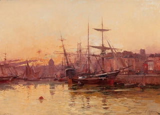 Eugne GalienLaloue - Voiliers quai en Normandie.webp
