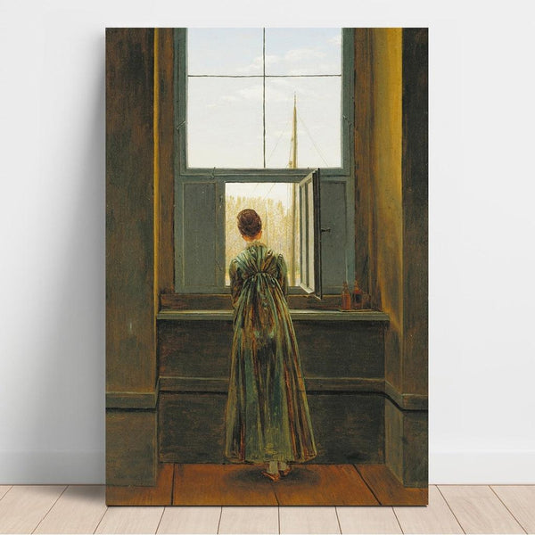 Reproduktion des Gemäldes Frau am Fenster - Caspar David Friedrich