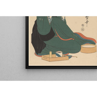 Femme avec du fil - Kitagawa Utamaro | Reproduction Tableau Décoration murale affiche copie