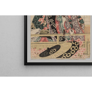 Femmes de Yoshiwara regardant dans la rue au printemps - Kitagawa Utamaro | Reproduction Tableau Décoration murale affiche copie