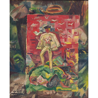 Figure symbolique d'un homme en costume folklorique - Arnold Peter Weisz-Kubínčan | Reproduction Tableau Décoration murale affiche copie