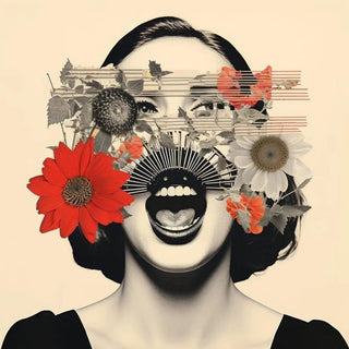 Floraison d'Émotions | Collage artistique | Reproduction Tableau Décoration murale affiche copie