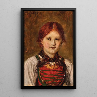 Franz von Defregger - A young girl in traditional costume.webp