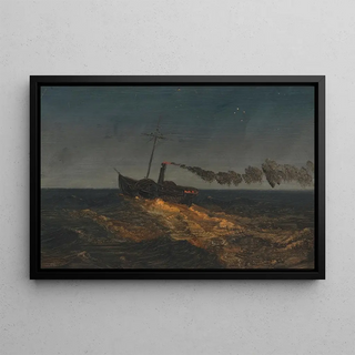 Frederic Edwin Church - Paddle steamer at dusk.webp