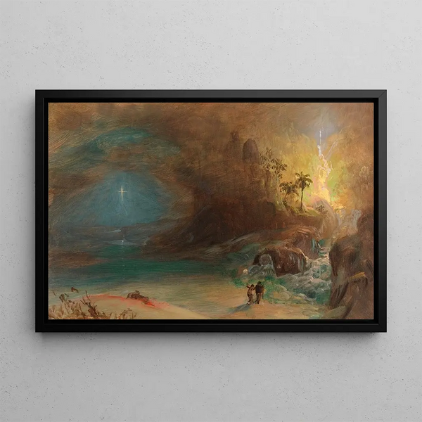Studie für die Apothéose von Thomas Cole - Frederic Edwin Church — gerahmtes Bild an der Wand