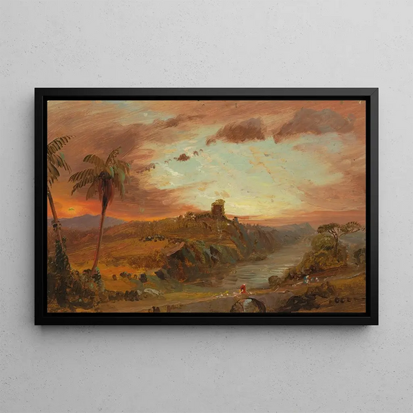 Studie für eine imaginäre Landschaft in Südamerika - Frederic Edwin Church — gerahmtes Bild an der Wand