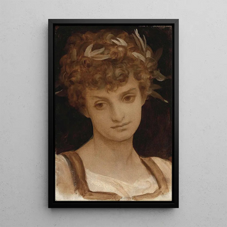 Frederic Leighton - Study Of A Girls Head Wreathed In Laurel.webp