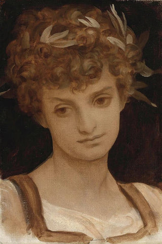 Frederic Leighton - Study Of A Girls Head Wreathed In Laurel.webp