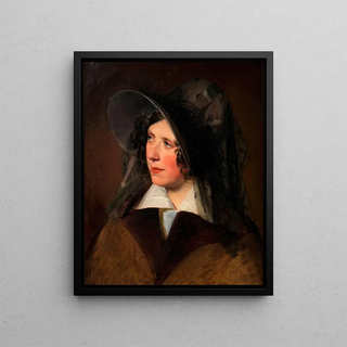 Friedrich von Amerling - Antonie Amerling mit schwarzem Schleierhut 1 Gattin des Knstlers.webp