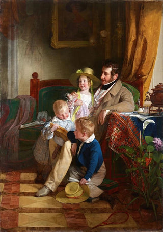 Friedrich von Amerling - Rudolf von Arthaber und seine Kinder Rudolf Emilie und Gustav.webp