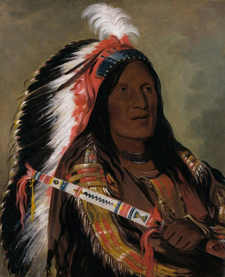 George Catlin - ThTckADaHir Steep Wind a Brave of The Bad Arrow Points Band.webp