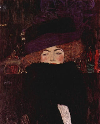 Gustav Klimt - Dame mit Hut und Federboa.webp
